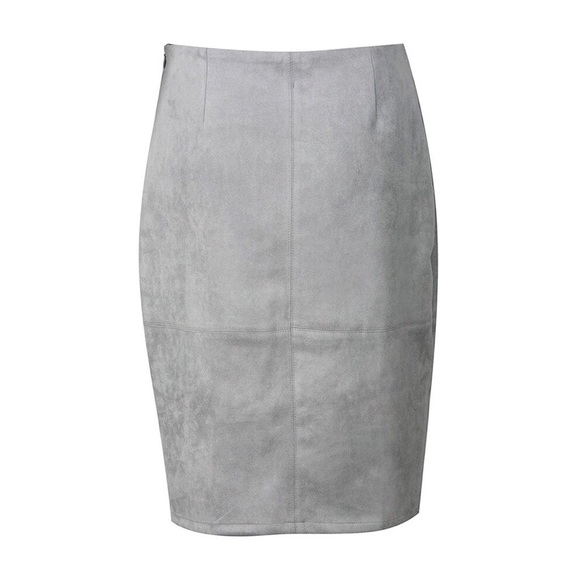 NEW! Gray Suede Skirt - Picture 4 of 5